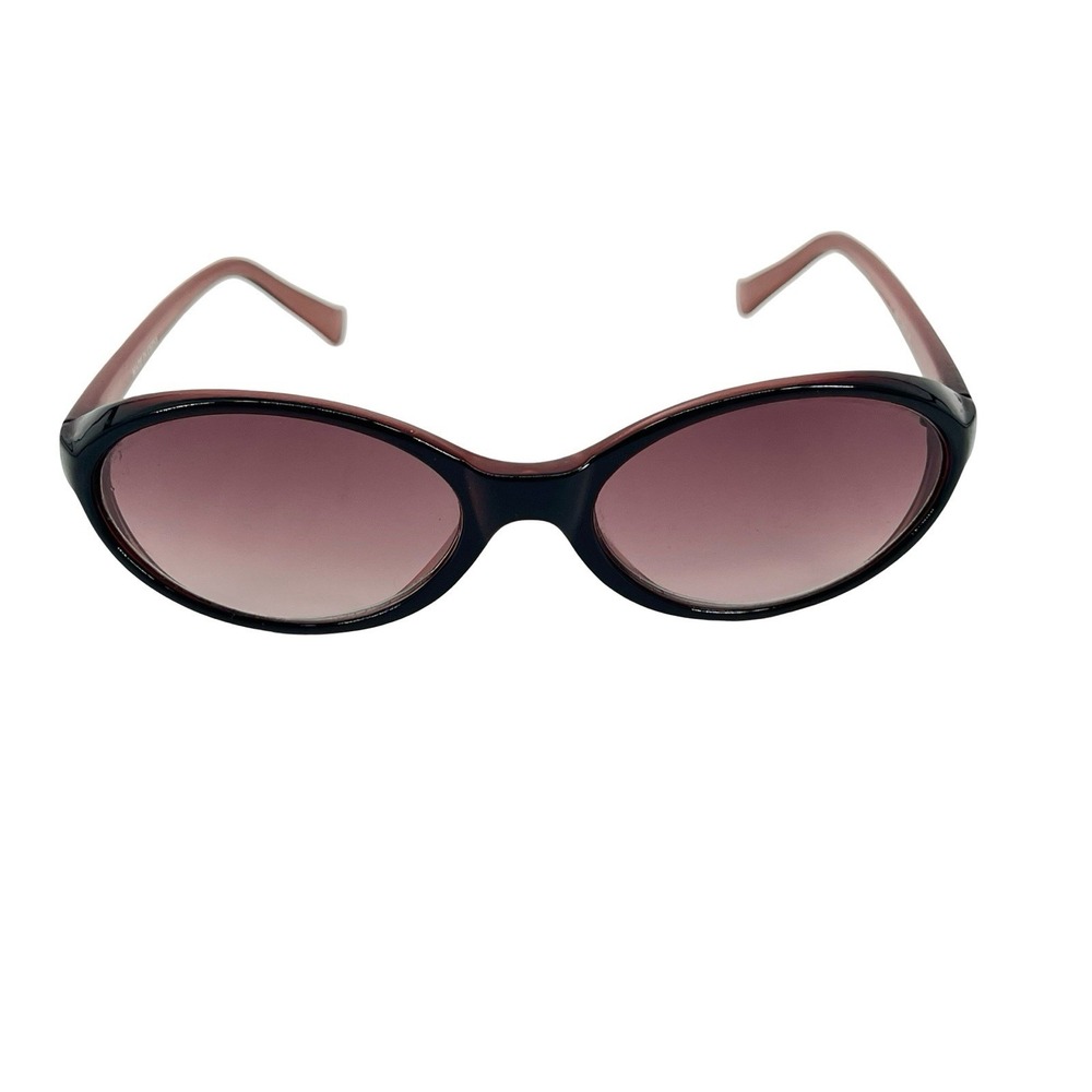Women's Oval Sunglasses Burgundy Brown Gradient Lens Y2K Retro Wrap Style
